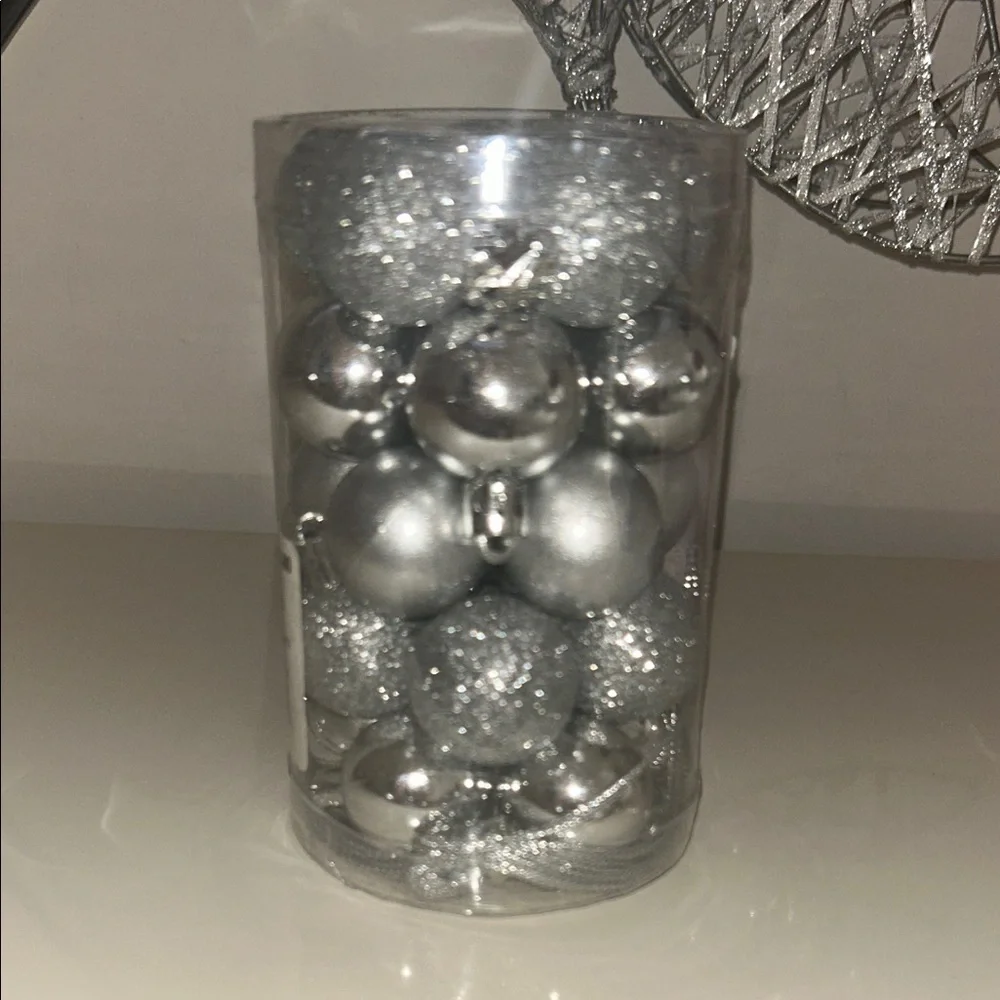 Silver Vintage Christmas Ornaments Small Set 25 count  NWT